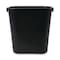 Boardwalk 14 qt Rectangular Indoor Plastic Can, Black, Open Top, Plastic, 11.4 in 3485201 - alternate 3